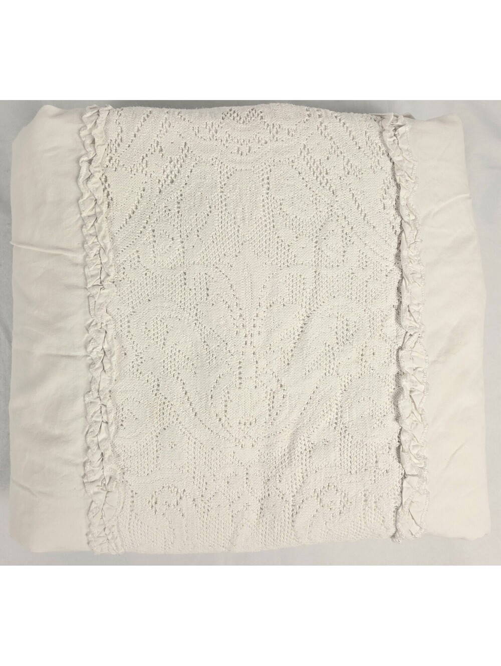 Simply Shabby Chic Rachel Ashwell White Twin Duvet Cover Lace Insert Pre-owned